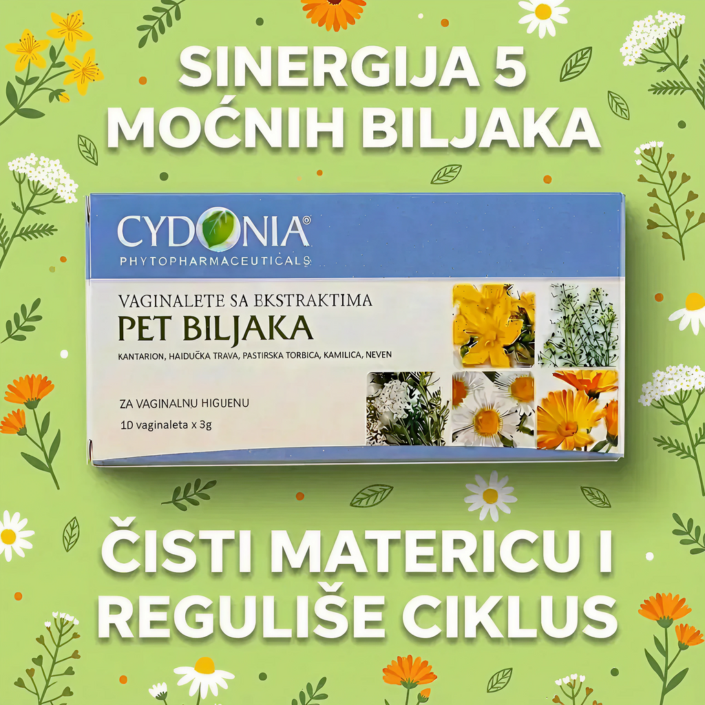 VAGITORIJE SA EKSTRAKTIMA PET BILJAKA 💧