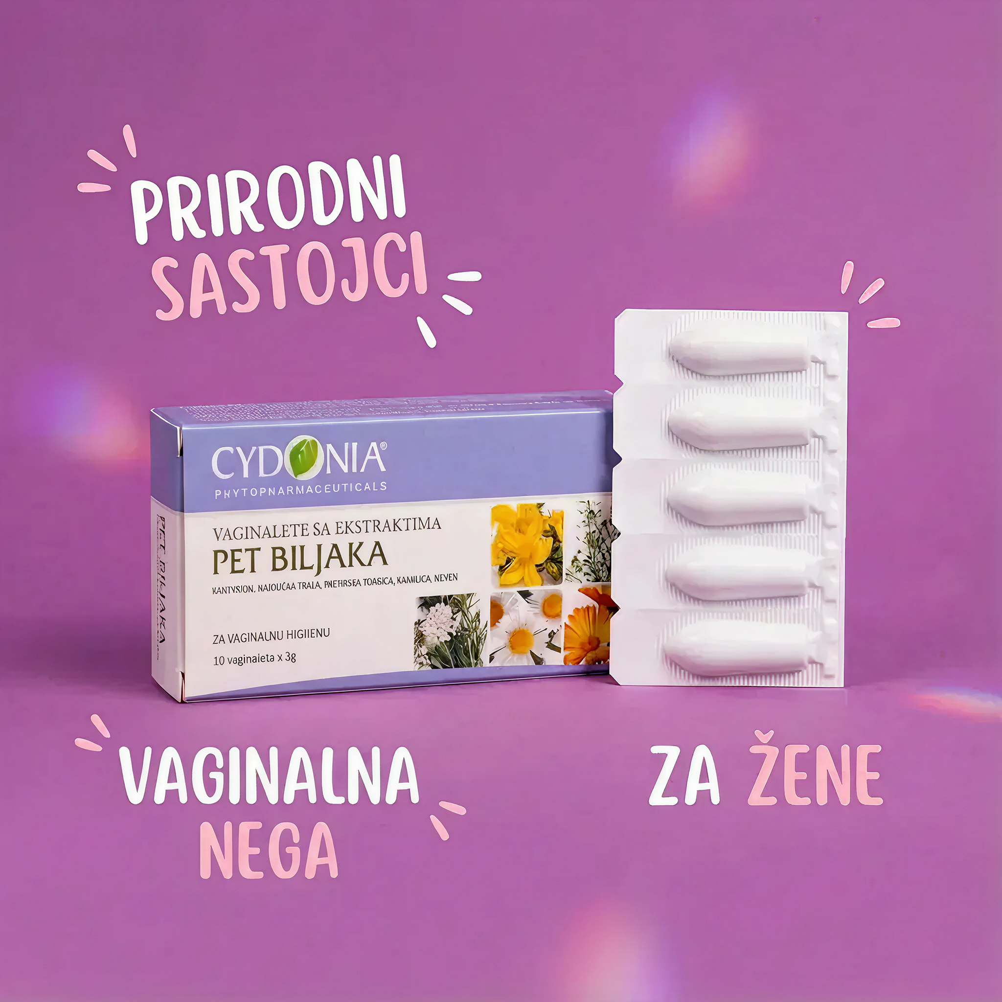 VAGITORIJE SA EKSTRAKTIMA PET BILJAKA 💧