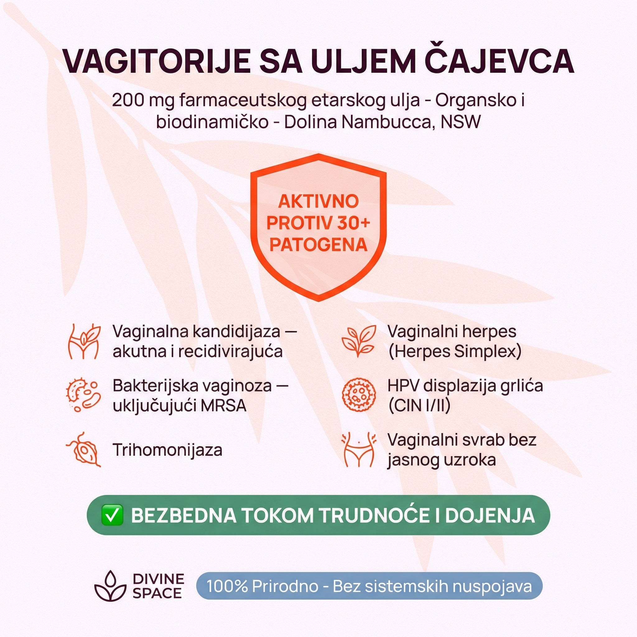 VAGINALETE SA ETARSKIM ULJEM AUSTRALIJSKOG ČAJEVCA  🌿