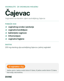 Čajevac vaginalete, kartica sa opisom proizvoda | DIVINE · slika 2