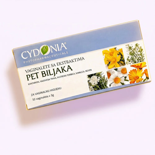 Pet Biljaka vaginalete — Cydonia kutija 10 vaginaleta, ekstrakt 5 biljaka