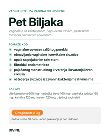 Pet Biljaka vaginalete, kartica sa opisom proizvoda | DIVINE · slika 2