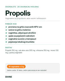 Propolis vaginalete, kartica sa opisom proizvoda | DIVINE · slika 2