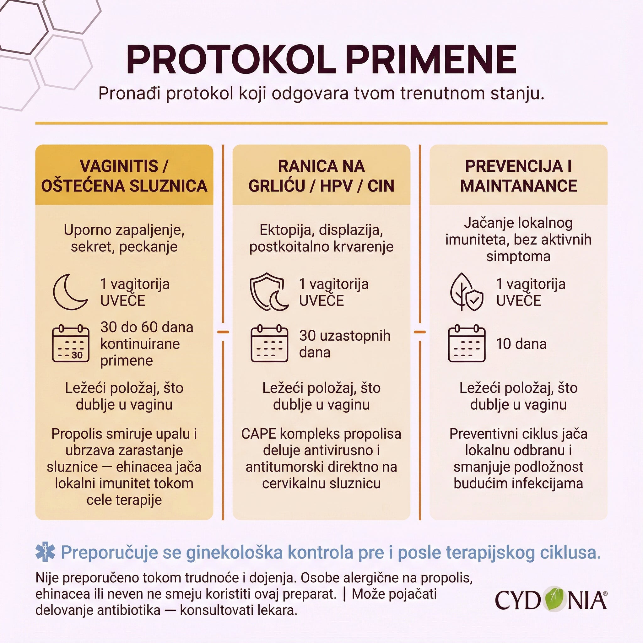 Propolis vaginalete — Aloe Vera + Ehinacea 10 × 3g